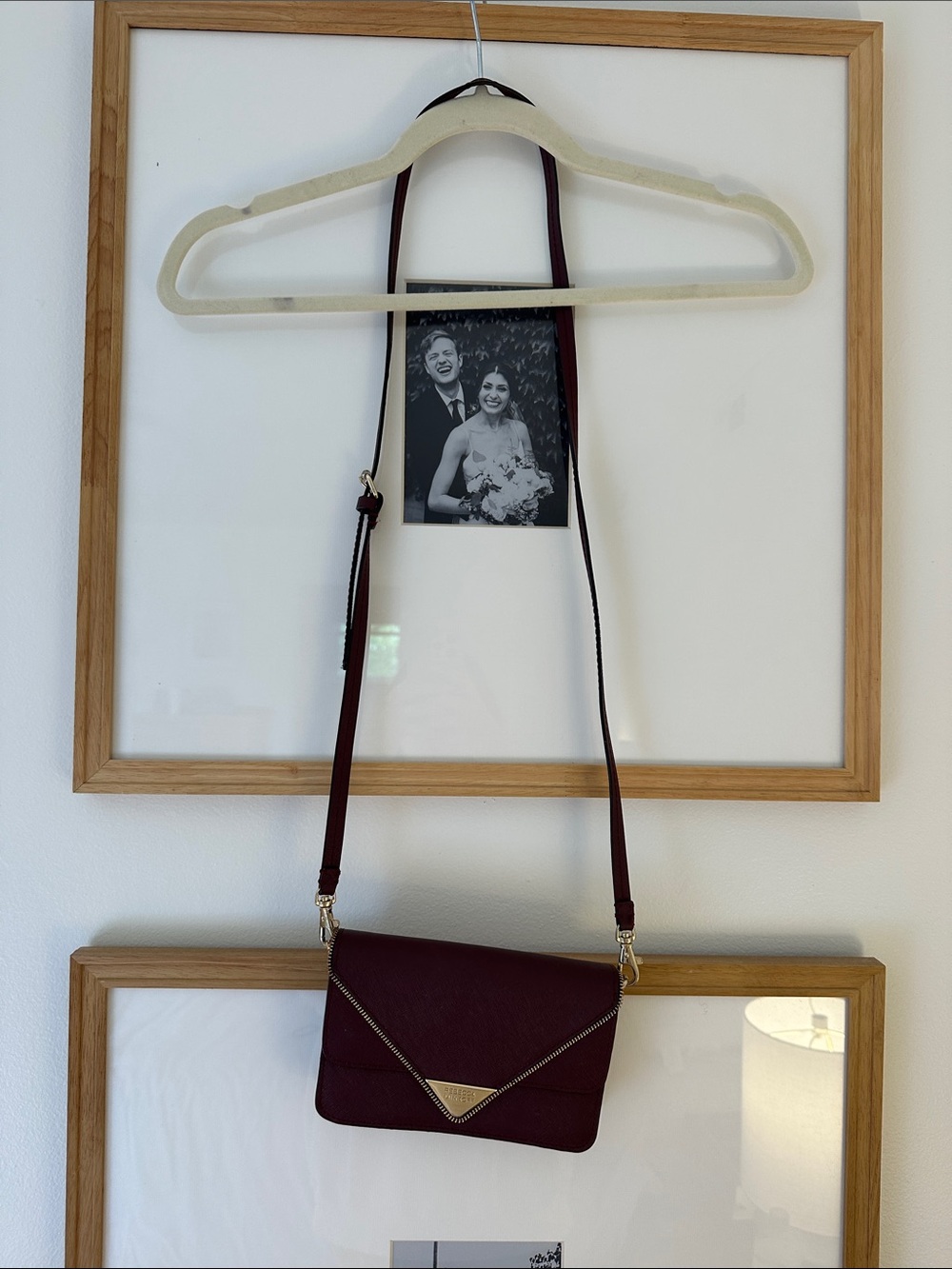 Rebecca Minkoff Burgundy Crossbody with Gold-Tone Accent